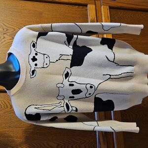 Cow Print Sweater